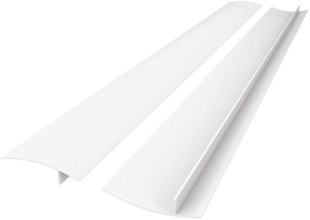 FLSEPAMB 2 Pack 21 Inch White Kitchen Silicone Stove Counter Gap Cover with Heat Resistant Wide &amp; Long Gap Filler Used for Protect Gap Filler Sealing Spills in Kitchen Counter, Stovetops