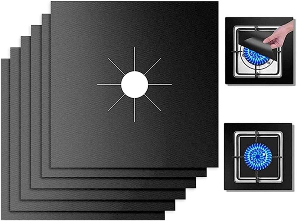 10 Pack Stove Burner Covers Double Thickness Reusable Non-Stick Heat-Resistant Gas Range Protectors for Kitchen and Easy to Clean?Black?